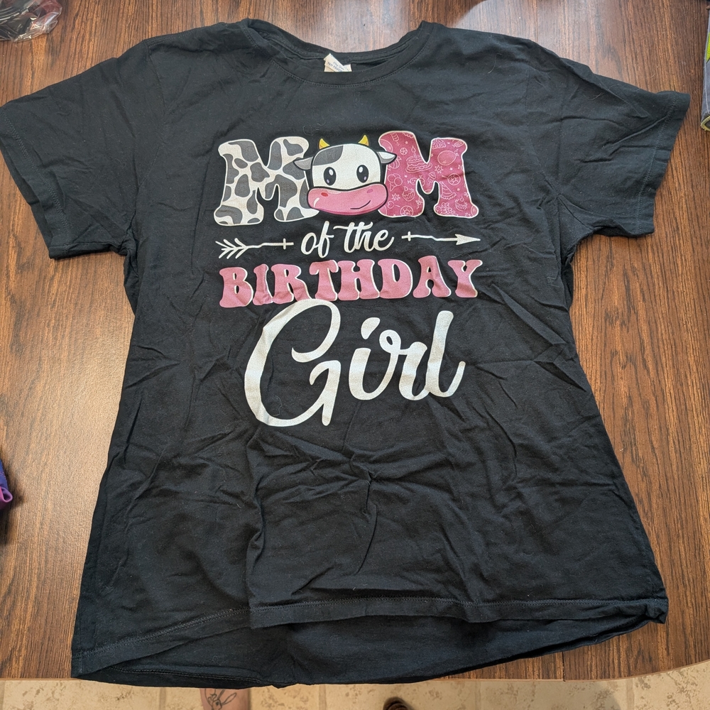 Black 'Mom of the Birthday Girl' Shirt